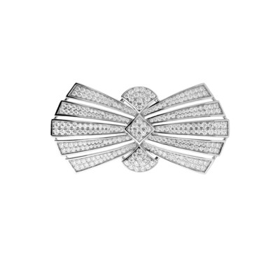 Broche lazo  plata y circonitas
