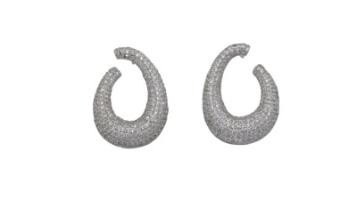 Pendientes giro plata y circonitas