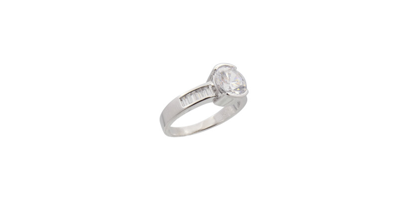 Anillo solitario baguette