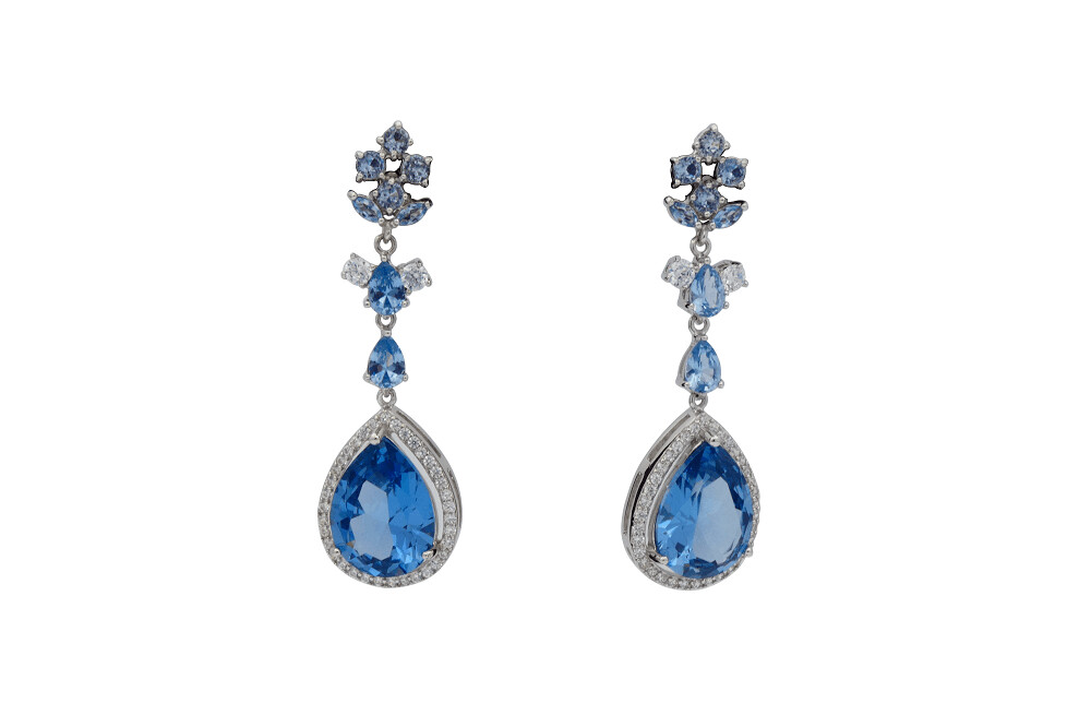Pendientes circonitas azules