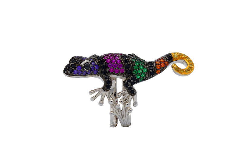 Anillo salamandra cola amarilla