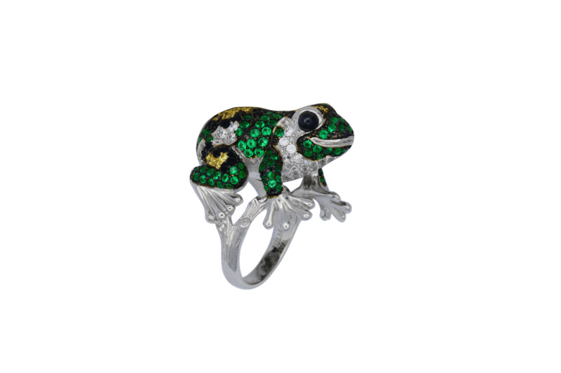 Anillo rana verde