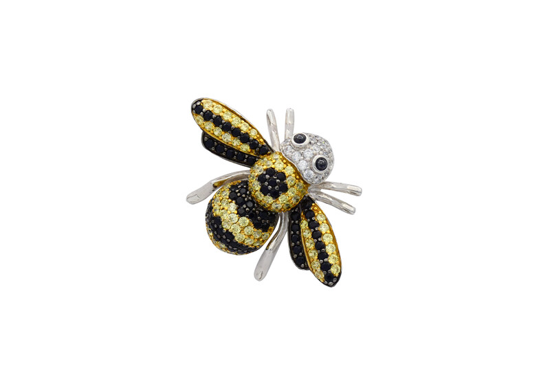 Broche abeja amarilla y negra