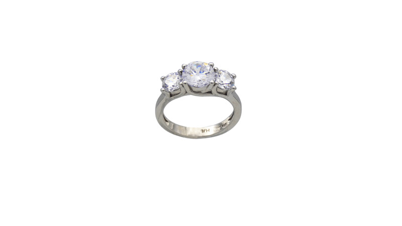 Anillo Tresillo con circonitas