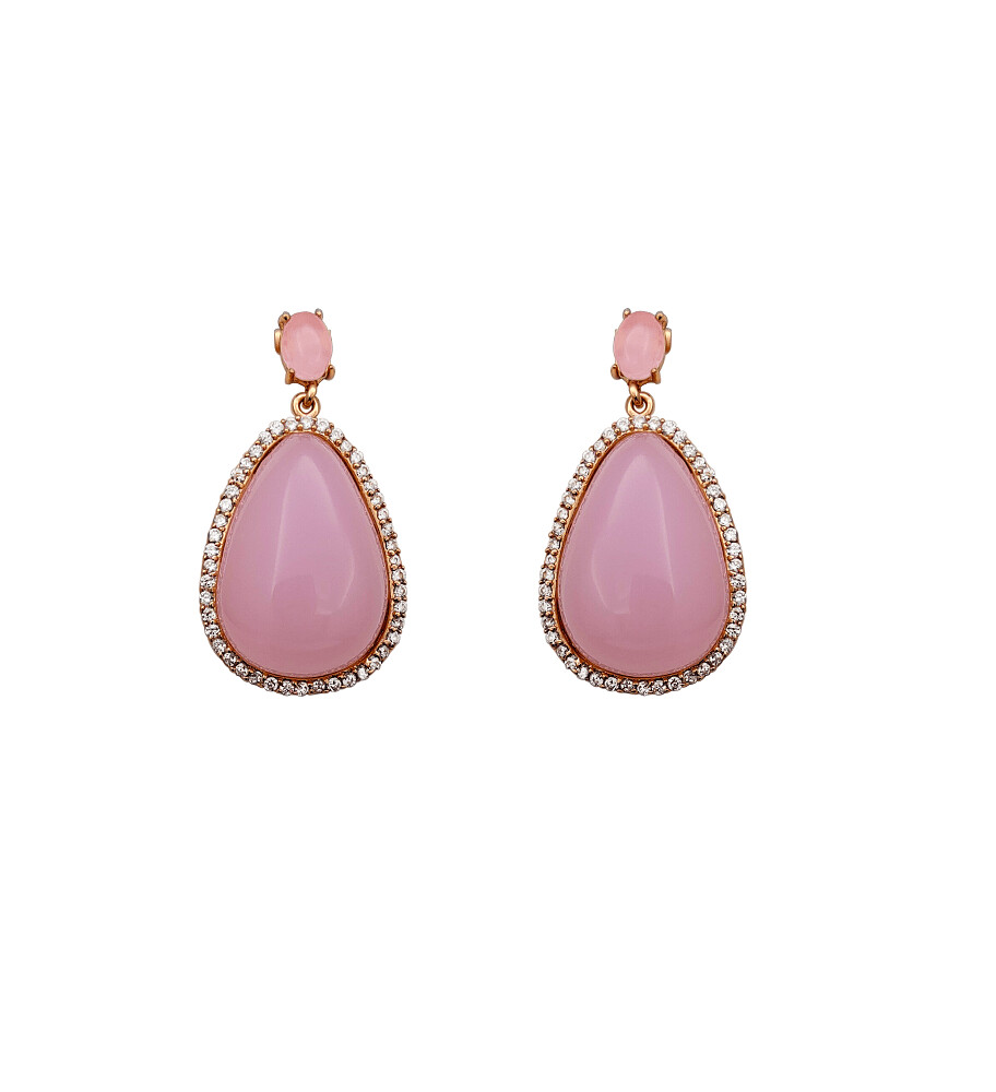 Pendientes cuarzo rosa