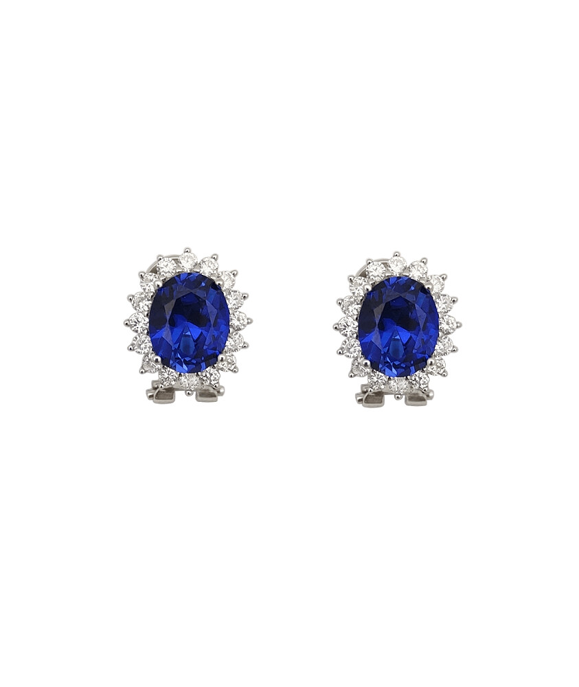 Pendientes azules con orla