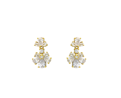 Pendientes circonitas en flor