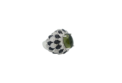 Anillo pavé blanco y negro
