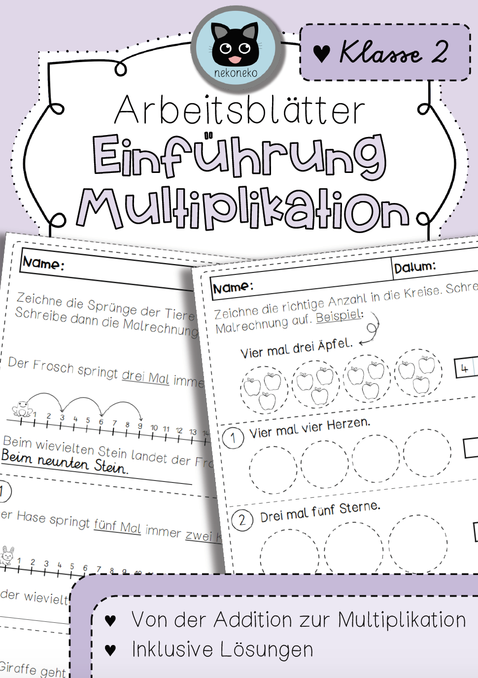 Arbeitsblätter | Einführung Multiplikation | 2. Klasse