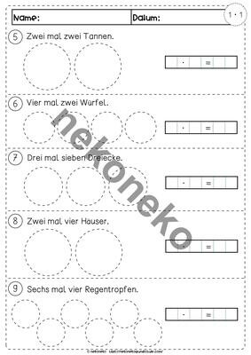 Arbeitsblätter | Einführung Multiplikation | 2. Klasse