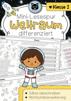 Mini-Lesespur Weltraum | 2. Klasse | differenziert