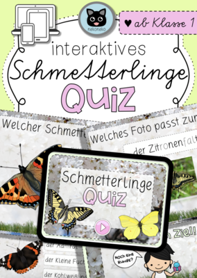 Interaktive PDF | Quiz | Schmetterlinge | ab Klasse 1
