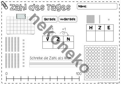Zahl des Tages | Zahl der Woche | ZR 100 ab Klasse 2