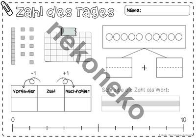 Zahl des Tages | Zahl der Woche | ZR 10 ab Klasse 1