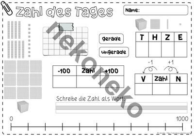 Zahl des Tages | Zahl der Woche | ZR 1000 ab Klasse 3