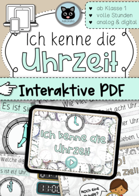 Uhrzeit | Interaktive PDF | analog & digital ab Klasse 1