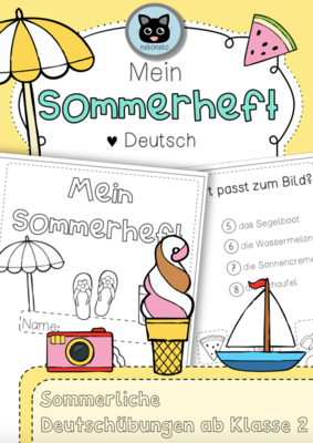 Mein Sommerheft | Sommerliche Deutschübungen ab Kl. 2