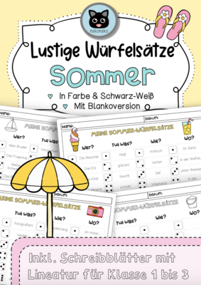 Lustige Sommer - Würfelsätze | Schreib- und Lesespaß!