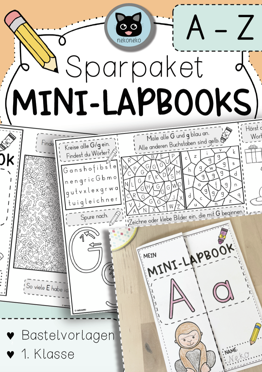 SPARPAKET Mini-Lapbooks von A-Z | Buchstabeneinführung