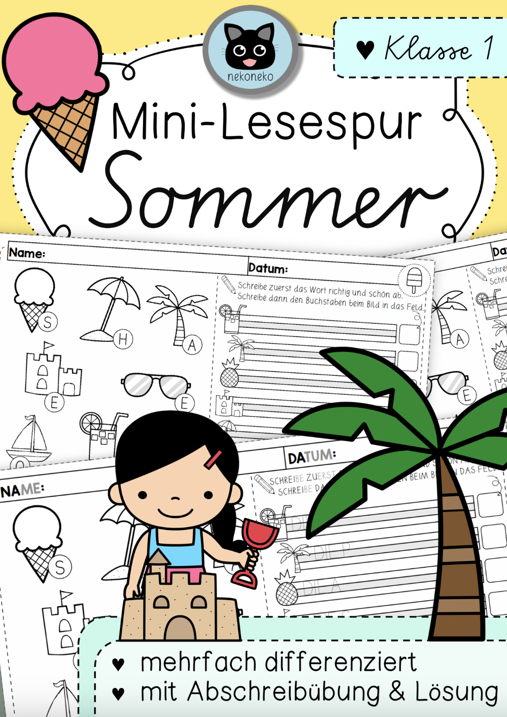 Mini-Lesespur Sommer | 1. Klasse | differenziert