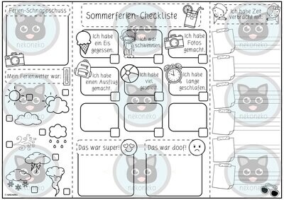 Meine Sommerferien | Mini-Lapbook | Bastelvorlage