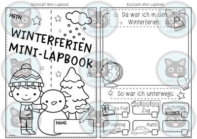 Meine Winterferien | Mini-Lapbook | Bastelvorlage