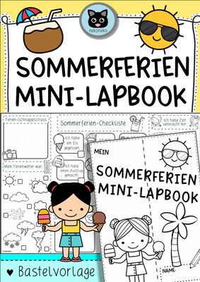 Meine Sommerferien | Mini-Lapbook | Bastelvorlage
