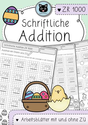 Arbeitsblätter | Schriftliche Addition ZR 1000 | 3. Klasse