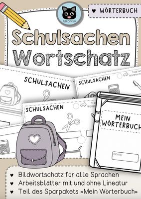Mein Wörterbuch | Wortschatz zum Thema SCHULSACHEN