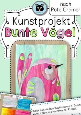 Kunstprojekt | Bunte Vögel nach Pete Cromer