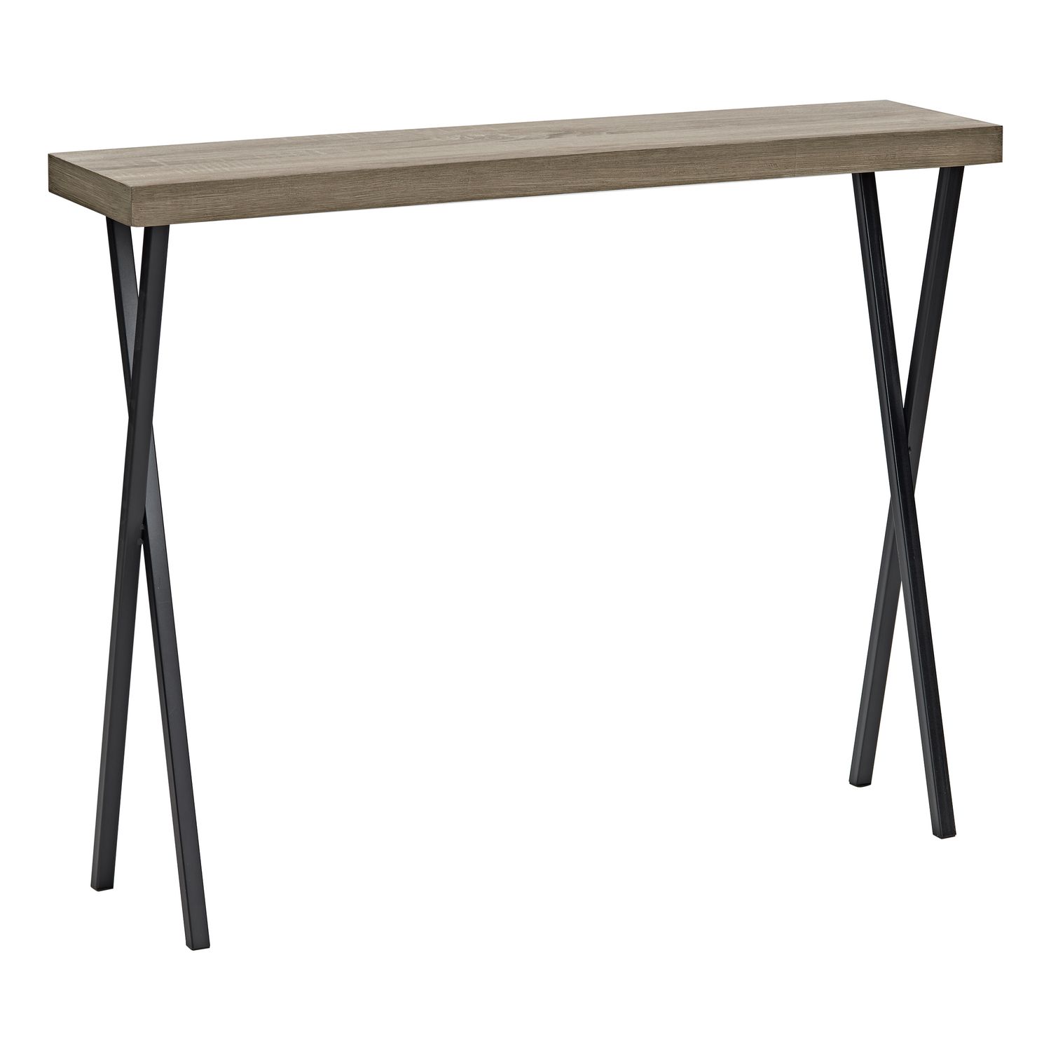 ​Data Console Table – Oak Effect & Matt Black | Space-Saving Industrial Design