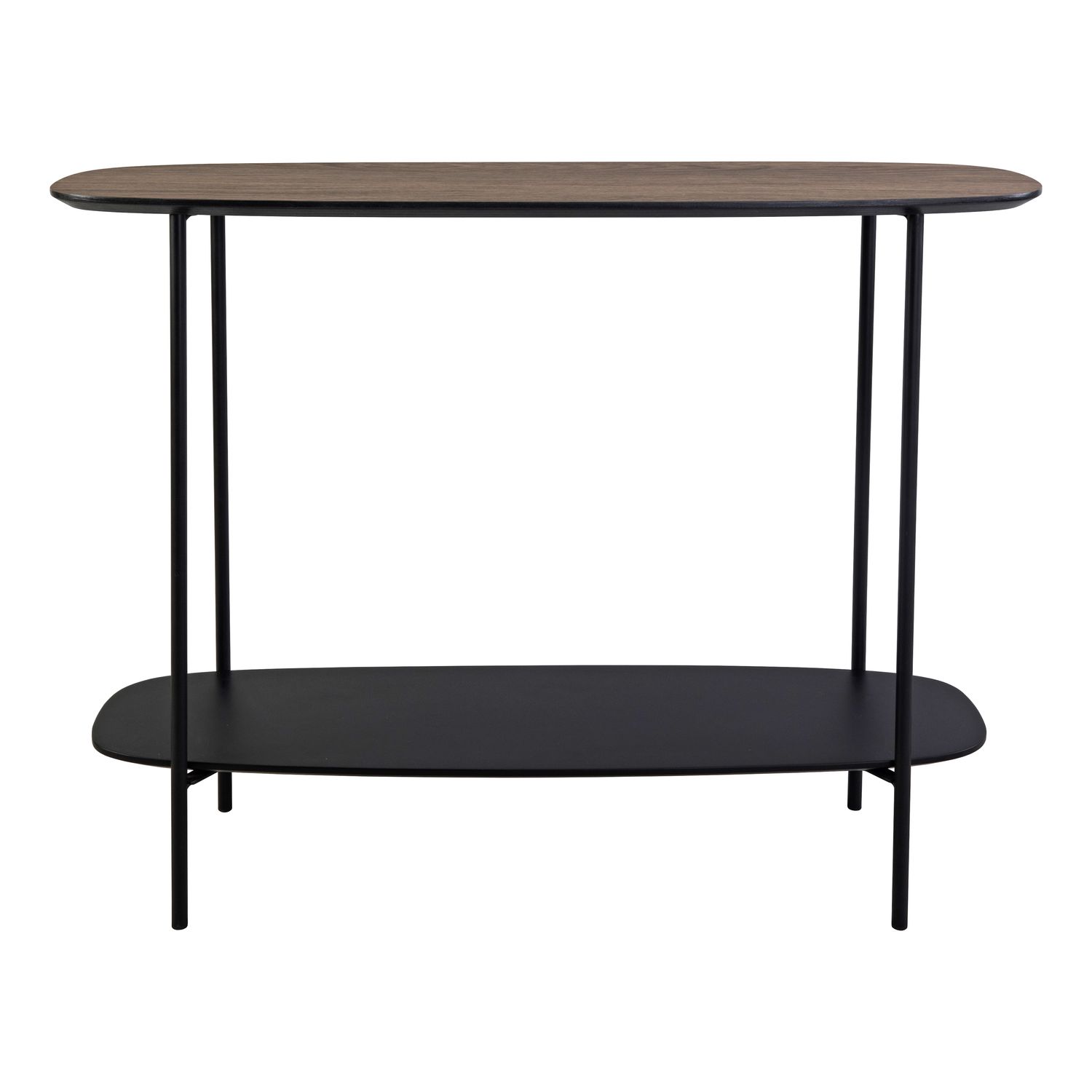 Etoile Console Table – Mocha Veneer & Matt Black | Slimline Entryway Elegance