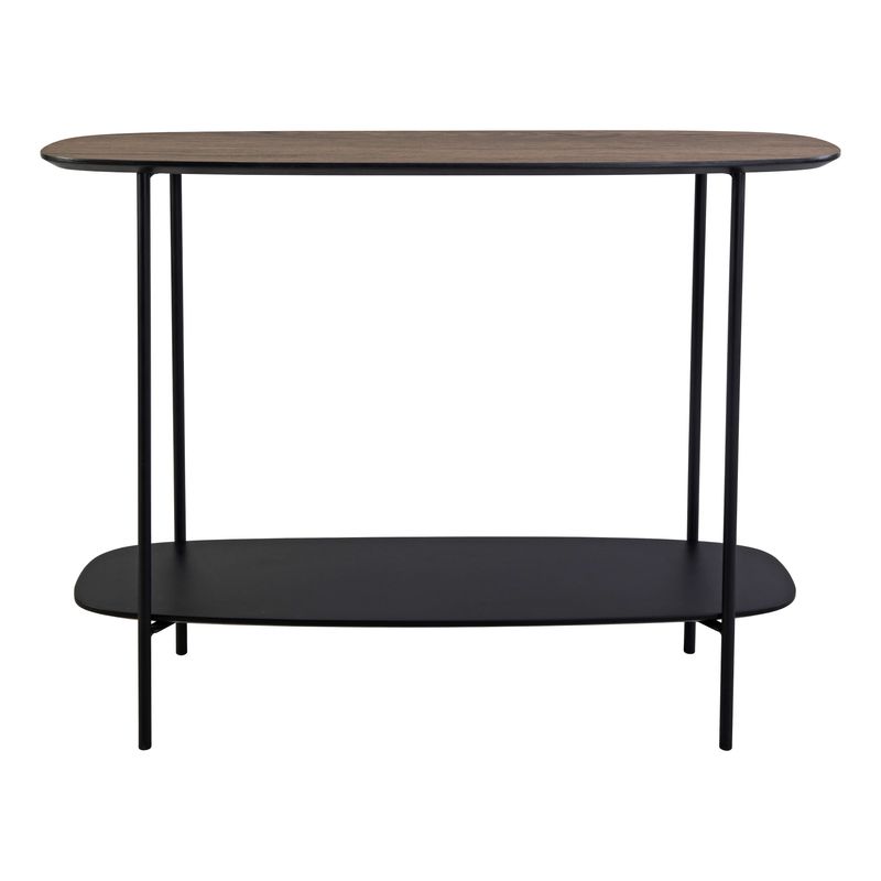 Etoile Console Table – Mocha Veneer & Matt Black | Slimline Entryway Elegance