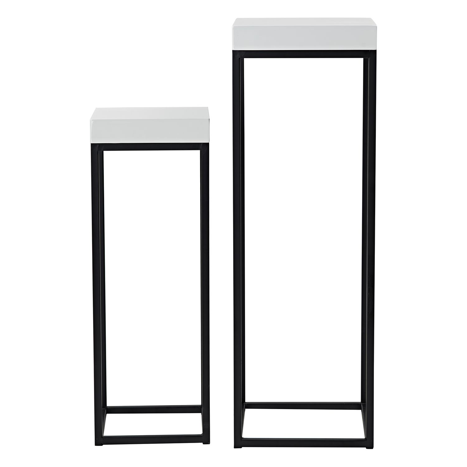 ​Fabio Nest of 2 Plant Stands – White Gloss & Matt Black | Modern Space-Saving Greenery Display