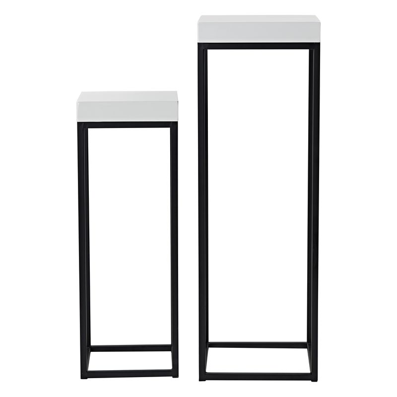 ​Fabio Nest of 2 Plant Stands – White Gloss & Matt Black | Modern Space-Saving Greenery Display