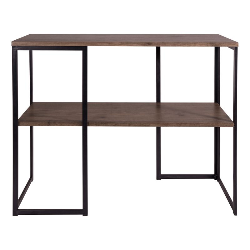Kimora Console Table – Brown Pine Veneer & Matt Black | Slimline Hallway Essential