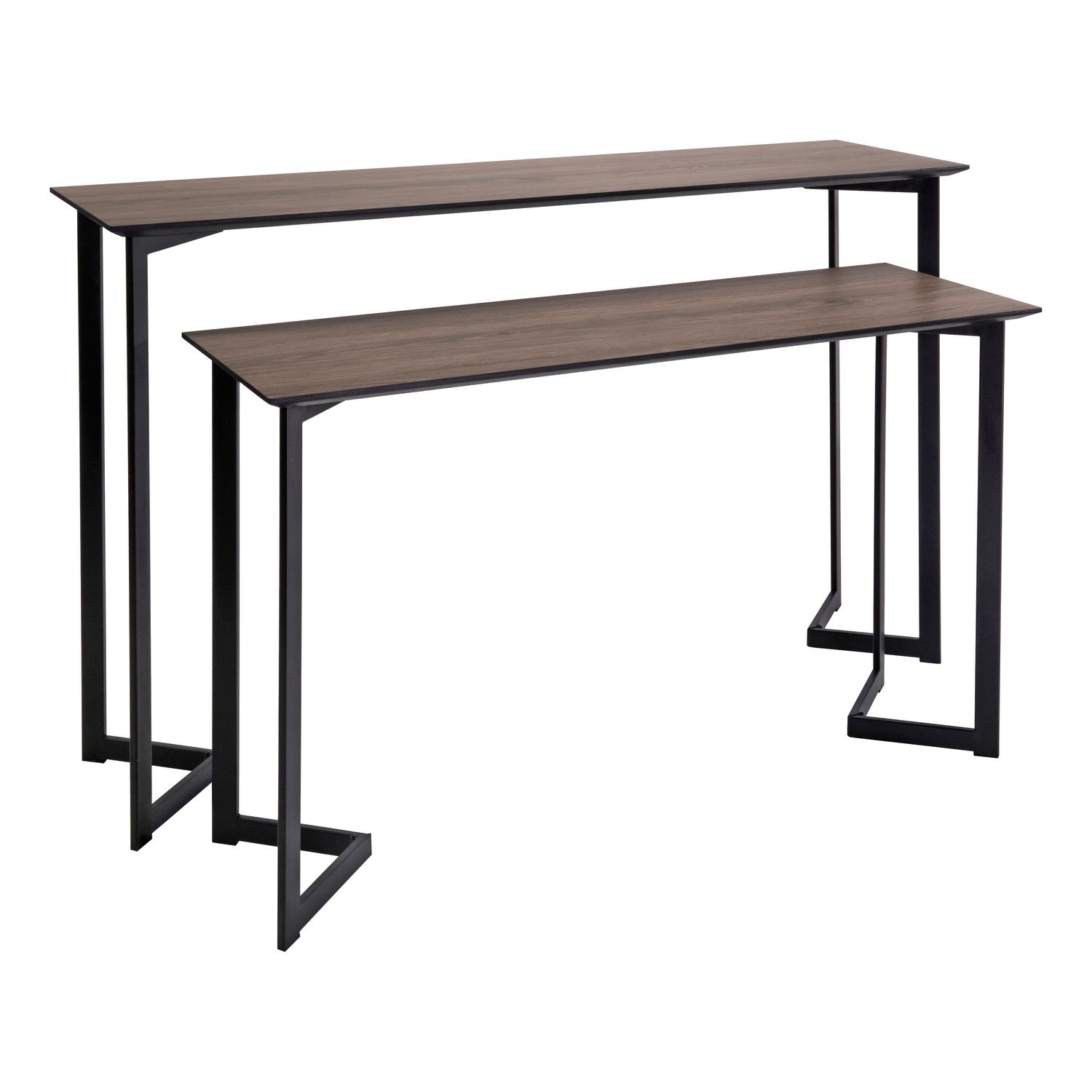 ​Lulani Nested Console Tables – Mocha Veneer & Matt Black | Space-Smart Storage Duo
