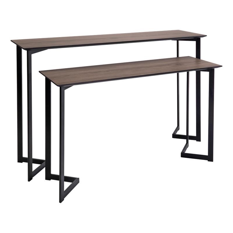 ​Lulani Nested Console Tables – Mocha Veneer & Matt Black | Space-Smart Storage Duo