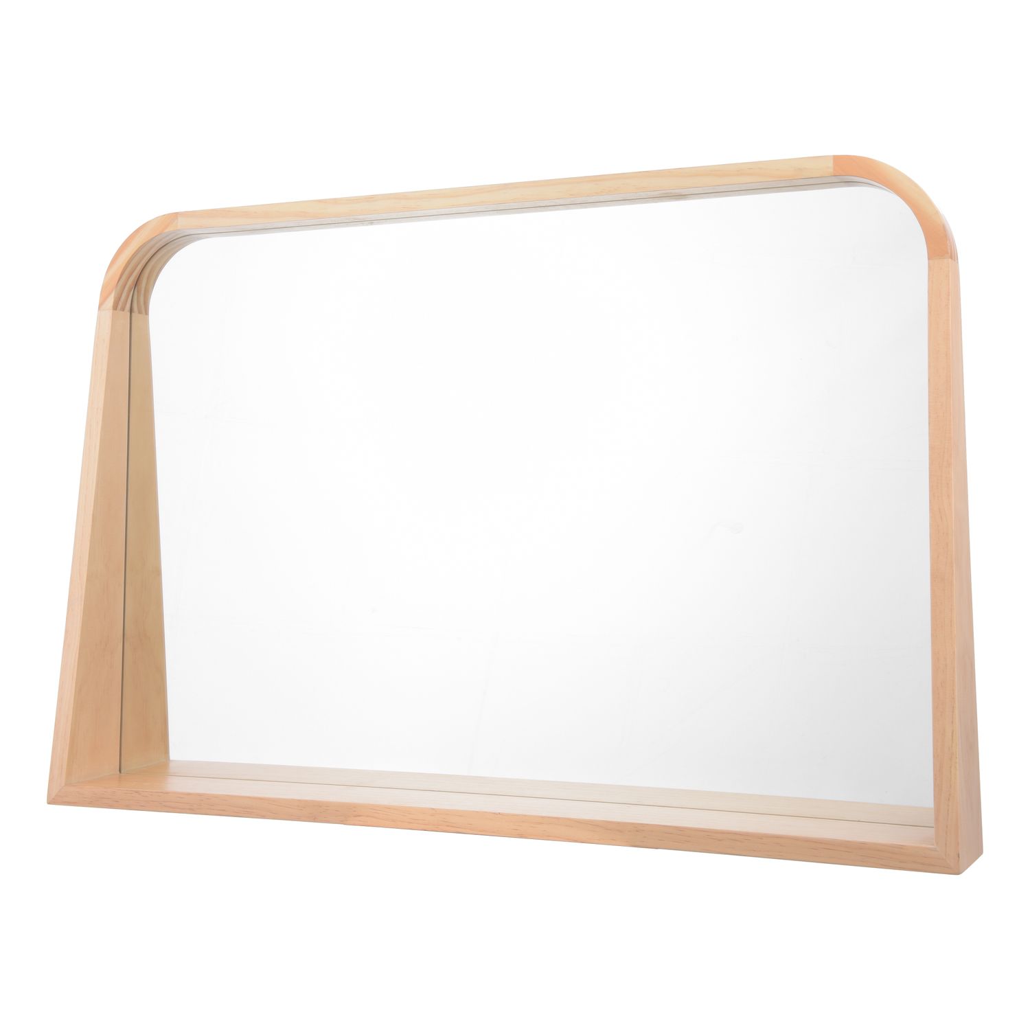 Fulgencio Rectangle Mirror with Shelf – Light Oak (60x90cm)