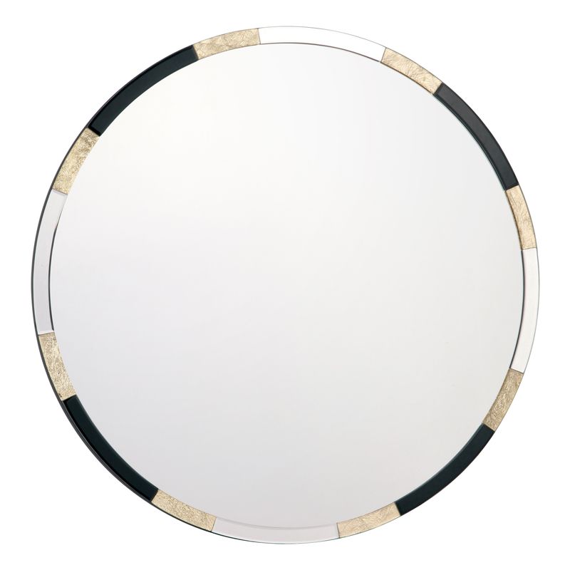 Gadany Round Mirror – Gold Leaf & Black Glass (80cm) Gadany Round Mirror – Gold Leaf & Black Glass (80cm)