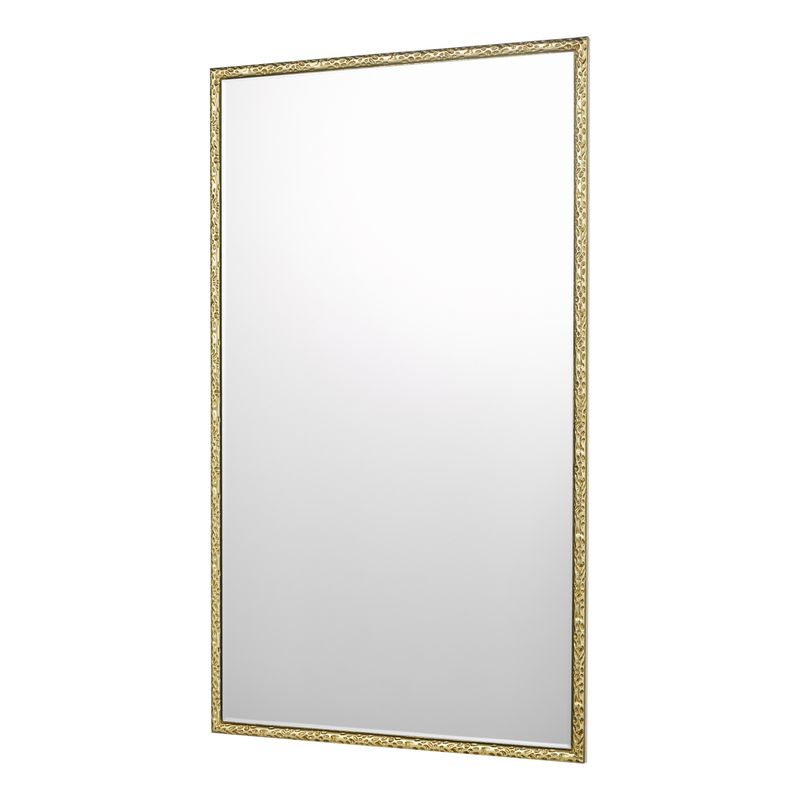 Jinelle Rectangle Mirror – Textured Gold Frame (86x50cm)