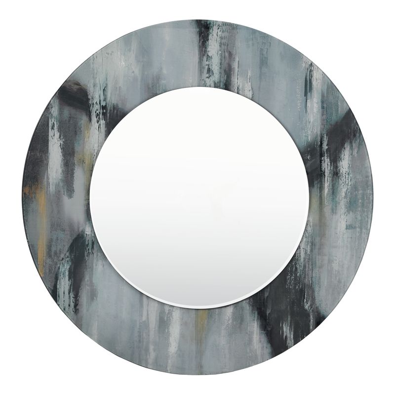 Mehera Round Mirror – Grey Marble Print (80cm) Mehera Round Mirror – Grey Marble Print (80cm)