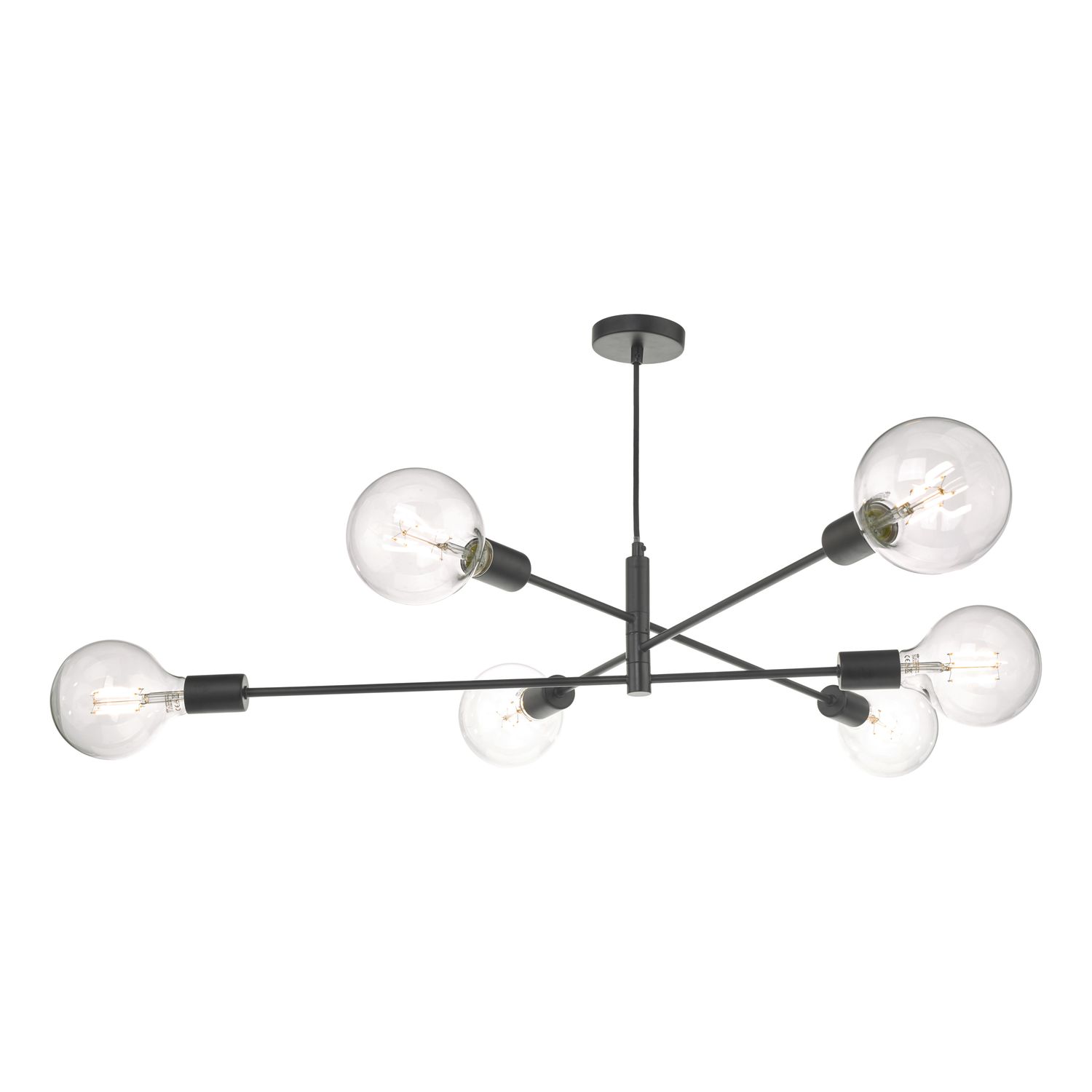 ​Alana 6-Light Pendant – Matte Black Industrial Statement Light
