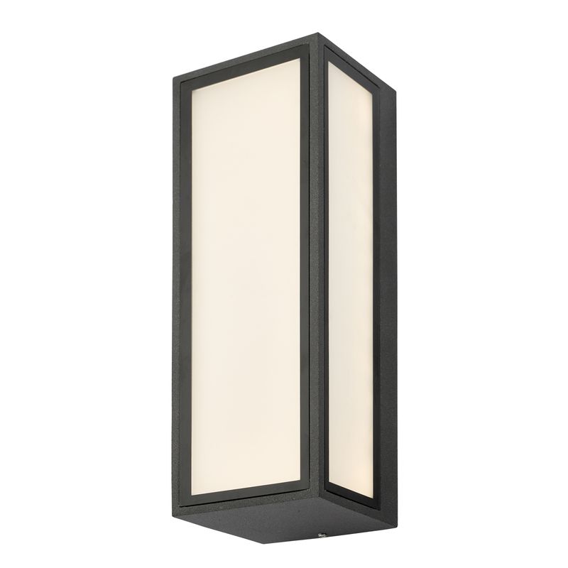 ​Arham Outdoor Wall Light – Matt Grey & Frosted Glass (IP65 LED)