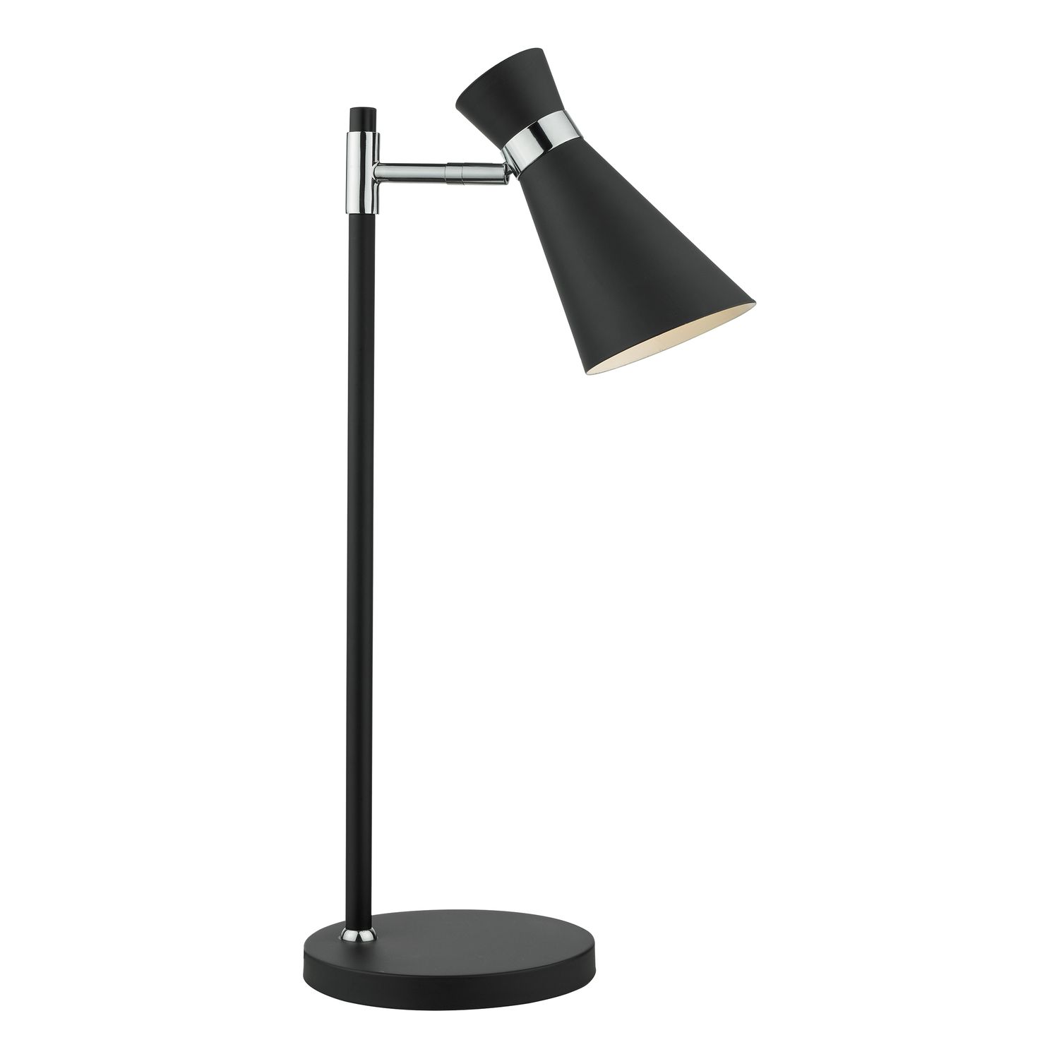 ​Ashworth Table Lamp – Matt Black & Polished Chrome | Adjustable Task Lighting