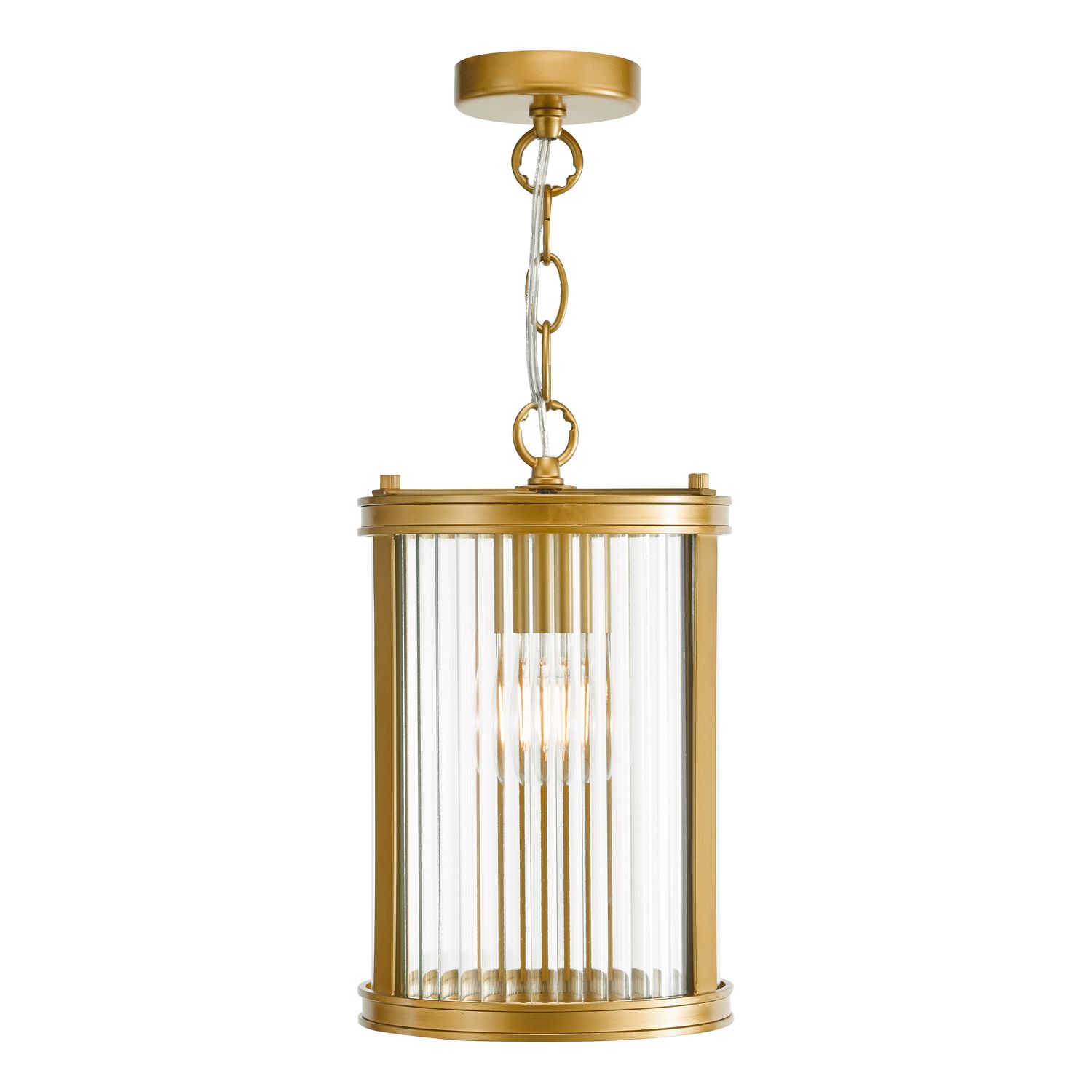 ​Bianka Pendant Light – Satin Bronze & Ribbed Glass