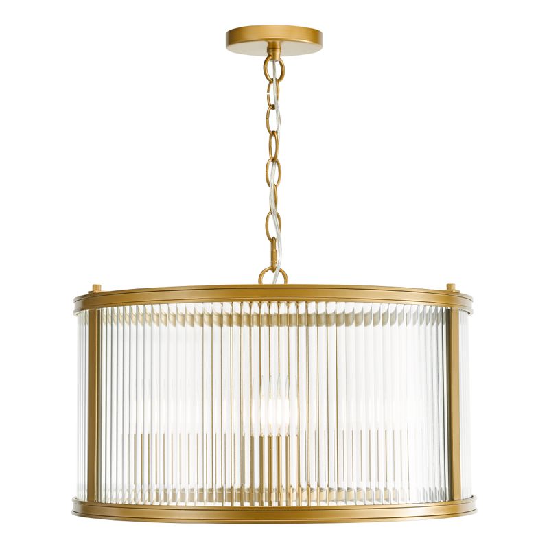 Bianka 3-Light Pendant – Satin Bronze & Ribbed Glass Bianka 3-Light Pendant – Satin Bronze & Ribbed Glass