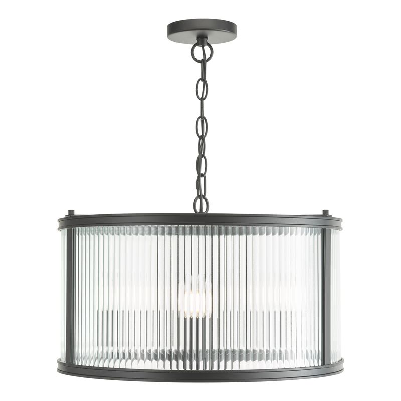 Bianka 3-Light Pendant – Matte Black & Ribbed Glass Bianka 3-Light Pendant – Matte Black & Ribbed Glass