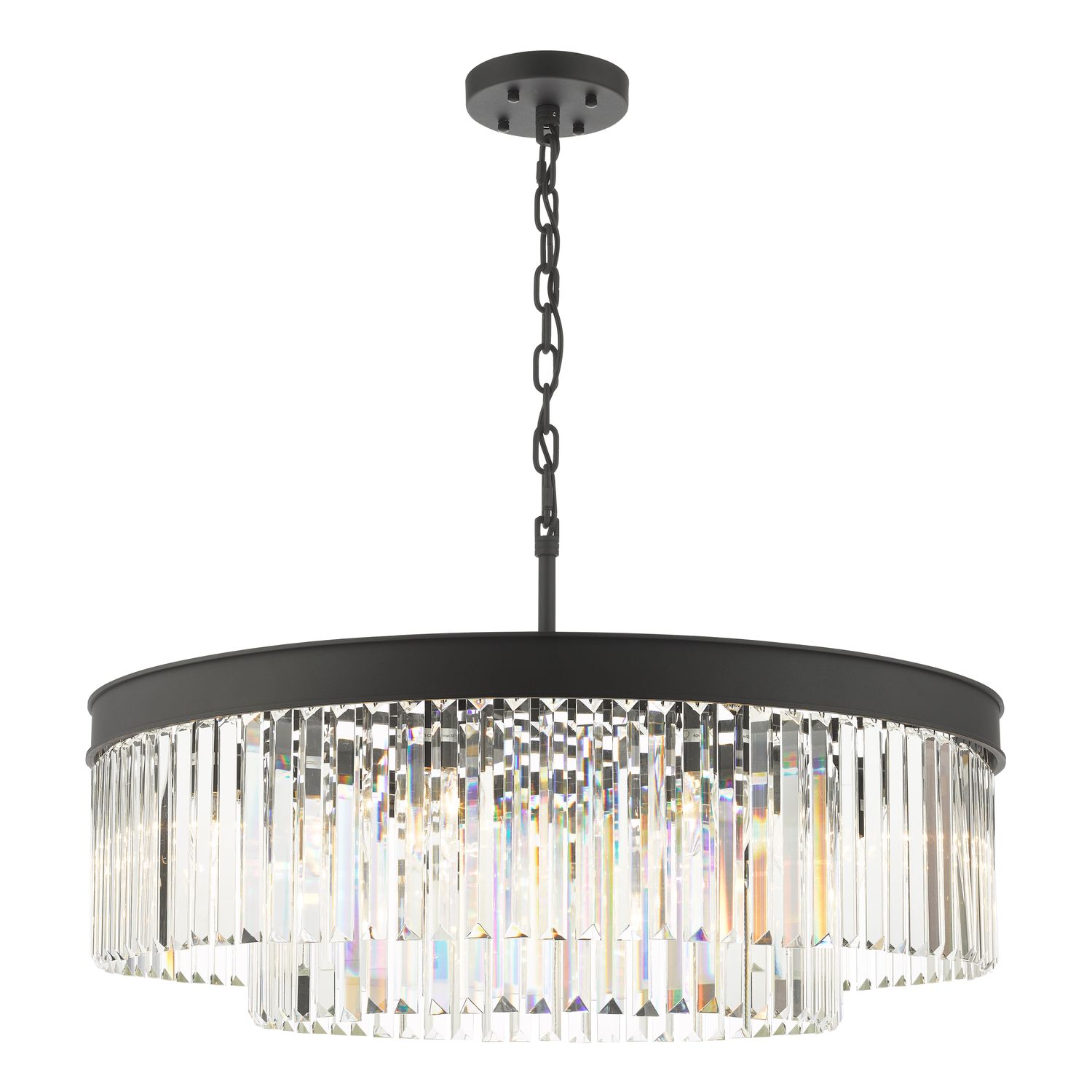 ​Celeus 8-Light Chandelier – Anthracite & Crystal