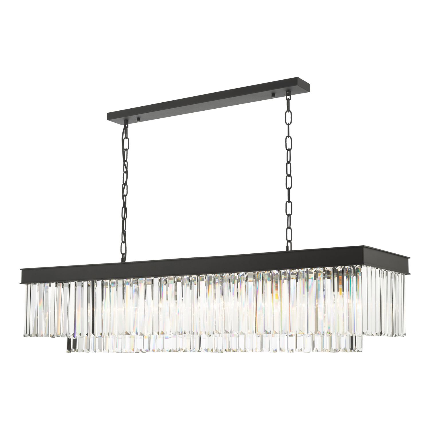 Celeus 6 Light Bar Pendant in Anthracite & Crystal